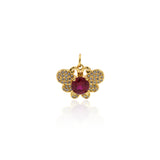 Shiny Micropavé Butterfly Zircon Pendant-DIY Jewelry Making Accessories   18x13mm