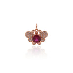 Shiny Micropavé Butterfly Zircon Pendant-DIY Jewelry Making Accessories   18x13mm