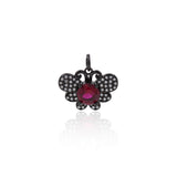 Shiny Micropavé Butterfly Zircon Pendant-DIY Jewelry Making Accessories   18x13mm
