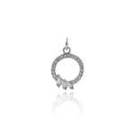 Shiny Micropavé Round Pendant-DIY Jewelry Making Accessories   13x18mm