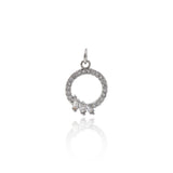 Shiny Micropavé Round Pendant-DIY Jewelry Making Accessories   13x18mm