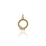 Shiny Micropavé Round Pendant-DIY Jewelry Making Accessories   13x18mm