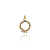 Shiny Micropavé Round Pendant-DIY Jewelry Making Accessories   13x18mm