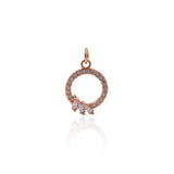 Shiny Micropavé Round Pendant-DIY Jewelry Making Accessories   13x18mm