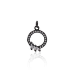 Shiny Micropavé Round Pendant-DIY Jewelry Making Accessories   13x18mm