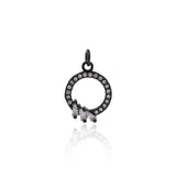 Shiny Micropavé Round Pendant-DIY Jewelry Making Accessories   13x18mm