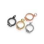 Shiny Micropavé Round Pendant-DIY Jewelry Making Accessories   13x18mm