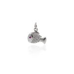 Shiny Micropavé Fish Pendant-DIY Jewelry Making Accessories   14x12mm