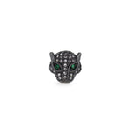 Shiny Micropavé Cat Pendant-DIY Jewelry Making Accessories   11x11x6mm