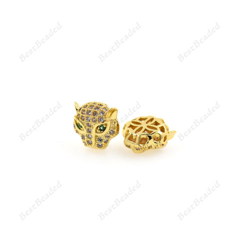 Green Eye Leopard Spacer Beads Animal Jewelry Accessories - BestBeaded