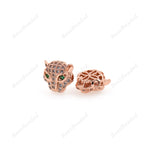 Green Eye Leopard Spacer Beads Animal Jewelry Accessories - BestBeaded