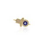 Shiny Micropavé Evil Eye Pendant-DIY Jewelry Making Accessories  22x12mm
