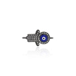 Shiny Micropavé Evil Eye Pendant-DIY Jewelry Making Accessories  22x12mm