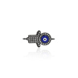 Shiny Micropavé Evil Eye Pendant-DIY Jewelry Making Accessories  22x12mm