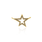 Shiny Micropavé Star Pendant-DIY Jewelry Making Accessories  23x14mm