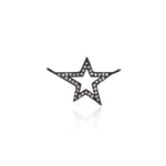 Shiny Micropavé Star Pendant-DIY Jewelry Making Accessories  23x14mm