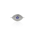 Shiny Oval Micropavé Evil Eye Pendant-DIY Jewelry Making Accessories   24x12mm