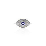 Shiny Oval Micropavé Evil Eye Pendant-DIY Jewelry Making Accessories   24x12mm