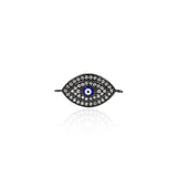 Shiny Oval Micropavé Evil Eye Pendant-DIY Jewelry Making Accessories   24x12mm