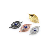 Shiny Oval Micropavé Evil Eye Pendant-DIY Jewelry Making Accessories   24x12mm