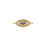 Shiny Micropavé Evil Eye Pendant-DIY Jewelry Making Accessories   18x7mm