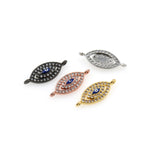 Shiny Micropavé Evil Eye Pendant-DIY Jewelry Making Accessories   18x7mm