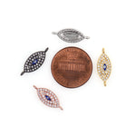 Shiny Micropavé Evil Eye Pendant-DIY Jewelry Making Accessories   18x7mm