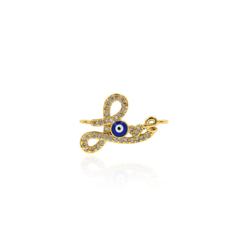 Shiny Micropavé LOVE Evil Eye Pendant-DIY Jewelry Making Accessories   21x12mm