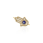 Shiny Micropave Hamsa Evil Eye Connector-DIY Jewelry Making Accessories   25x14mm