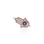 Shiny Micropave Hamsa Evil Eye Connector-DIY Jewelry Making Accessories   25x14mm