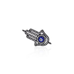 Shiny Micropave Hamsa Evil Eye Connector-DIY Jewelry Making Accessories   25x14mm