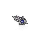 Shiny Micropave Hamsa Evil Eye Connector-DIY Jewelry Making Accessories   25x14mm