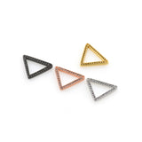 Shiny Micropave Triangle Connector-DIY Jewelry Making Accessories   16x12.5mm