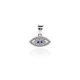 Shiny Micropavé Evil Eye Pendant-DIY Jewelry Making Accessories   13x8mm