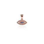 Shiny Micropavé Evil Eye Pendant-DIY Jewelry Making Accessories   13x8mm