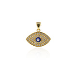 Shiny Micropavé Evil Eye Pendant-DIY Jewelry Making Accessories   19x14mm