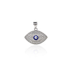 Shiny Micropavé Evil Eye Pendant-DIY Jewelry Making Accessories   19x14mm