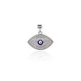 Shiny Micropavé Evil Eye Pendant-DIY Jewelry Making Accessories   19x14mm