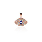 Shiny Micropavé Evil Eye Pendant-DIY Jewelry Making Accessories   19x14mm