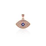 Shiny Micropavé Evil Eye Pendant-DIY Jewelry Making Accessories   19x14mm