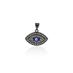 Shiny Micropavé Evil Eye Pendant-DIY Jewelry Making Accessories   19x14mm
