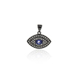 Shiny Micropavé Evil Eye Pendant-DIY Jewelry Making Accessories   19x14mm