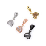 Shiny Micropavé Heart Pendant-DIY Jewelry Making Accessories   10x12mm