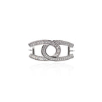 Shiny Micro Pavé Chanel Connector-DIY Jewelry Making Accessories   29x13mm