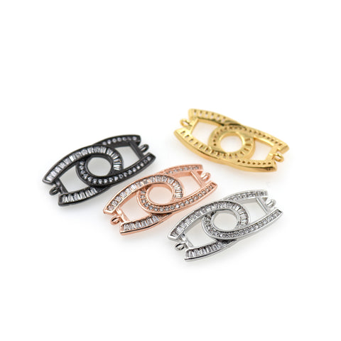 Shiny Micro Pavé Chanel Connector-DIY Jewelry Making Accessories   29x13mm