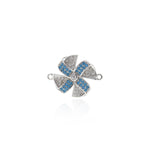 Shiny Micro Pavé Pinwheel Connector-DIY Jewelry Making Accessories   22x18mm
