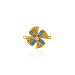 Shiny Micro Pavé Pinwheel Connector-DIY Jewelry Making Accessories   22x18mm