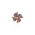 Shiny Micro Pavé Pinwheel Connector-DIY Jewelry Making Accessories   22x18mm