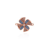 Shiny Micro Pavé Pinwheel Connector-DIY Jewelry Making Accessories   22x18mm