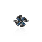 Shiny Micro Pavé Pinwheel Connector-DIY Jewelry Making Accessories   22x18mm